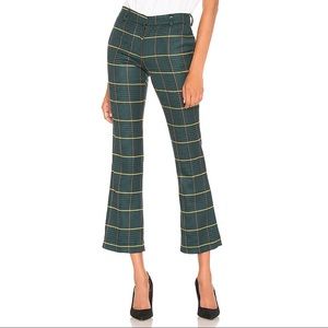 Anine Bing Green Plaid Cindy Dress Pants